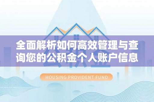 盘锦全面解析如何高效管理与查询您的公积金个人账户信息